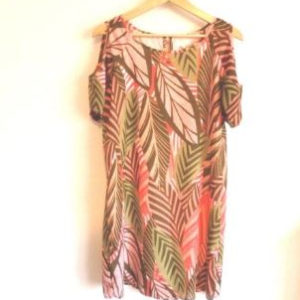 Charming Charlie Tropical Shoulder Cut Out Dress